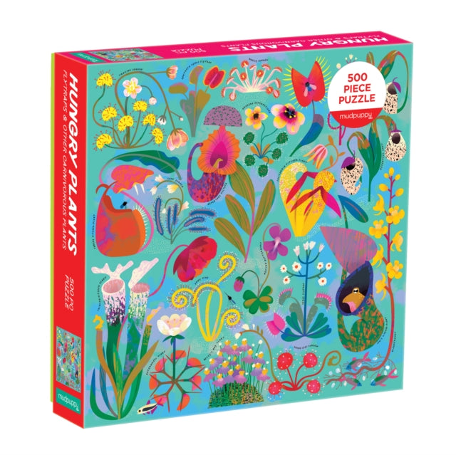 Binding: Toys & Hobbies
Description: Hungry Plants 500 Piece Family Puzzle from Mudpuppy features wonderful illustrations of flytraps and other carnivorous plants. Mudpuppy puzzles are packaged in matte - finish sturdy boxes perfect for gifting reuse and storage.