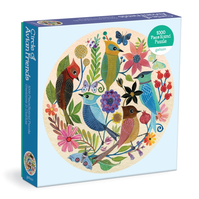 Binding: Toys & Hobbies
Description: The Circle of Avian Friends 1000 Piece Round Puzzle features a colorful illustration by Geninne Zlatkis of her signature birds and flowers. Galison puzzles are packaged in matte - finish sturdy boxes perfect for gifting reuse and storage.