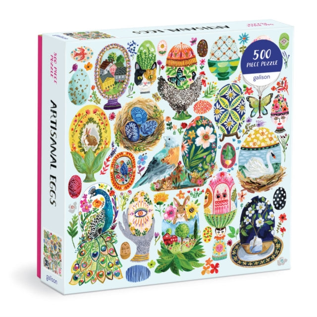 Binding: Toys & Hobbies
Description: Artisanal Eggs 500 Piece Puzzle from Galison features bright and colorfully illustrated eggs perfect for the spring holiday season. Galison puzzles are packaged in matte - finish sturdy boxes perfect for gifting reuse and storage. 500 Pieces Ribbon Cut Box: 8 x 8 x 1.