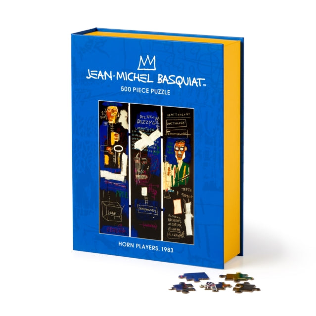 Binding: Toys & Hobbies
Description: The Basquiat Horn Players 500 Piece Book Puzzle features the artist's iconic Horn Players artwork an homage to Charlie Parker and Dizzy Gillespie Parker's Ornithology (recorded in 1945) and referenced in the middle section of this triptych.