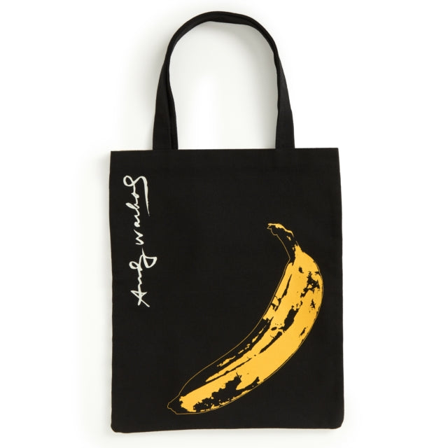 Binding: Clothing & Accessories
Description: Carry a reusable bag in style! The Andy Warhol Banana Canvas Tote Bag features Warhol's iconic illustration of a banana on one side and his classic black and white stripes on the back.