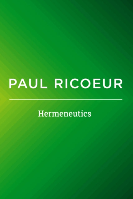 Binding: Paperback
Description: Paul Ricoeur's contribution to the theory of interpretation or hermeneutics is considerable: he ranks among the masters of this discipline alongside Schleiermacher Dilthey Heidegger and Gadamer.