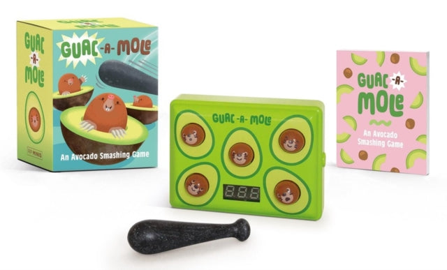 Binding: Multiple Components
Description: Guac - a - Mole is the perfectly portable whacking game! Race to bop the avocado - moles (aka guac - a - moles) when they light up before time runs out. Specifications: Mini game measures approx.