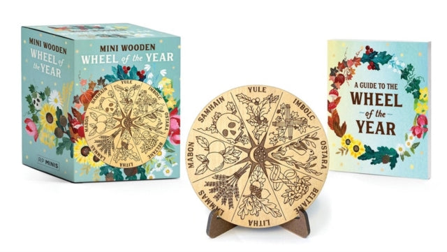 Binding: Multiple Components
Description: Celebrate the seasons and magical holidays from Samhain to Beltane Litha to Yule with this deluxe Mini Wooden Wheel of the Year complete with wooden display stand. Solid wood etched Wheel of the Year.
