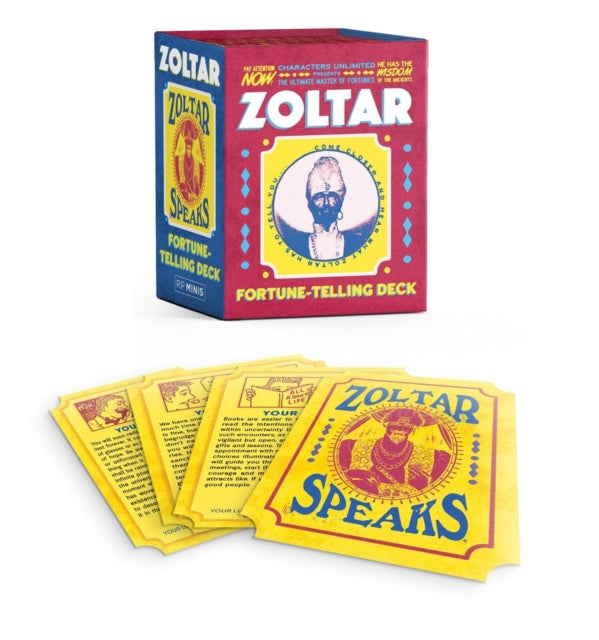 Binding: Multiple Components
Description: The iconic and animatronic mystic Zoltar offers words of wisdom to bring you much happiness with this wise and all - knowing fortune - telling deck.