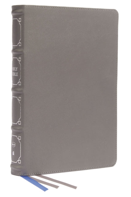 Nelson Thomas - Nkjv Reference Bible Classic Verse - By - Verse Center - Column Genuine Leather Gray Red Letter Thumb Indexed Comfort Print Holy Bible New King James Version