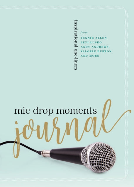 Binding: Paperback
Description: Mic Drop Moments Journal captures the extraordinarily inspirational one - liners from authors who change lives and teach us how to live a more intentionally. Levi Lusko Jennie Allen Valorie Burton Andy Andrews Scott Hamilton and many more are featured in this reflective journal.