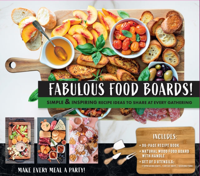 Binding: Kit
Description: Create fabulous enticing food spreads with this all - you - need kit that includes a step - by - step guidebook wooden serving board and cheese knives. Food boards are amazingly versatile and are sure to have a little something for everyone at your table even the most selective eaters.