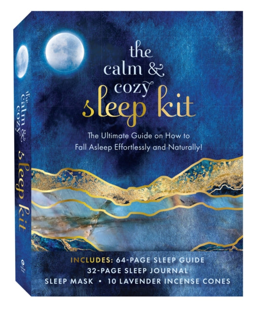 Binding: Kit
Description: The Calm & Cozy Sleep Kit includes a 64 - page sleep guide 32 - page sleep journal gold satin sleep mask and 10 lavender incense cones to help you get the sleep you need for a healthy life.