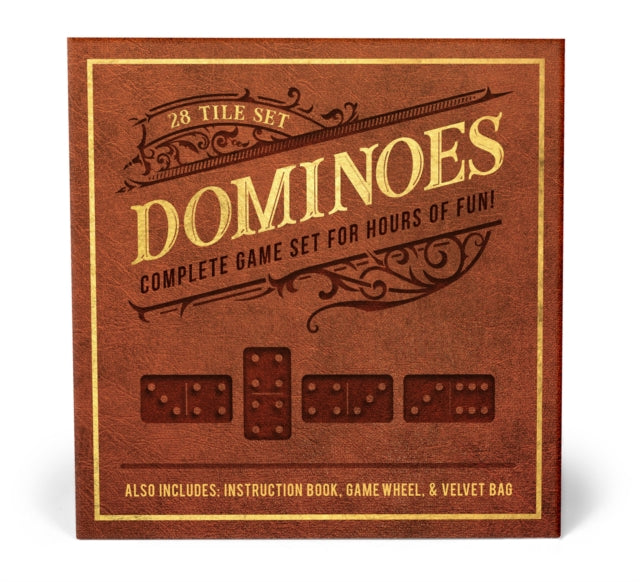 Binding: Kit
Description: Dominoes includes everything you need to enjoy one of the world's oldest and most versatile games including a 28 - tile dominoes set velvet storage bag instruction book and game wheel.
