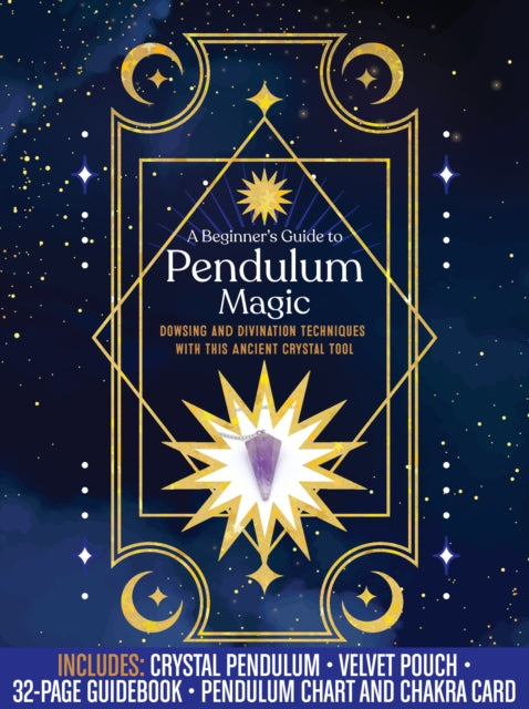 Binding: Kit
Description: The A Beginner's Guide to Pendulum Magic Kit has everything you need to learn how to cleanse and charge your crystal pendulum ground and center yourself work with your seven chakras and use a variety of pendulum charts.