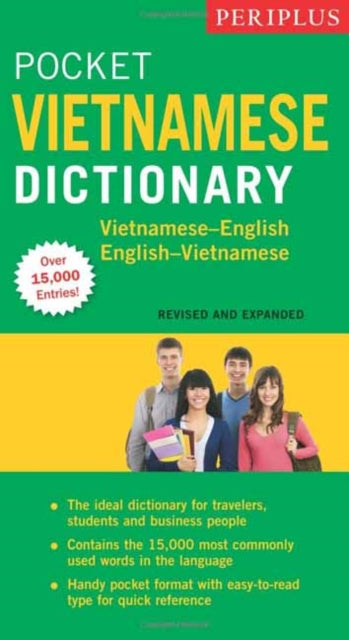 Binding: Paperback
Description: Look up words quickly and easily with this travel - sized Vietnamese dictionary. Intended for use by tourists students and business people traveling to Vietnam Pocket Vietnamese Dictionary is an essential tool for communication and a great way to learn Vietnamese.