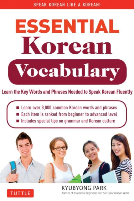Binding: Paperback
Description: This user - friendly Korean language book pushes readers towards greater fluency in spoken and written Korean. With Essential Korean Vocabulary you will learn to speak Korean the way that Koreans do by learning key words and expressions they use every day in their natural contexts.