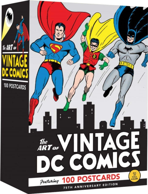 Binding: Specialty Items
Description: Celebrating the 75th anniversary of DC Comics these 100 all - different postcards feature the incredible art of DC's comic book covers from the 1930s through the 1980s.