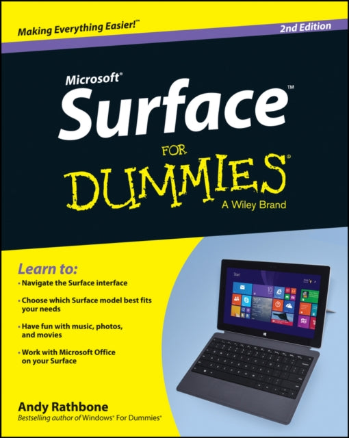 Binding: Paperback
Description: Make Microsoft's Surface work and play just the way you want it to Microsoft's Surface tablet has the features and personality you're looking for with a robust environment for business computing that doesn't skimp on fun. Surface for Dummies 2nd Edition explains how Windows 8.