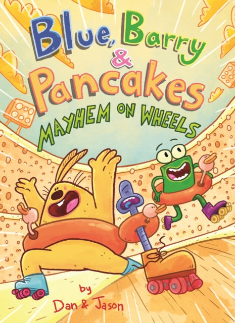 Binding: Hardcover
Description: Blue Barry and Pancakes are best friends! They love roller skates inflatable rubber ducks and going on HIGH Velocity adventures! After a series of wacky mishaps Blue Barry and Pancakes find themselves inside a Roller Duck Ball stadium.
