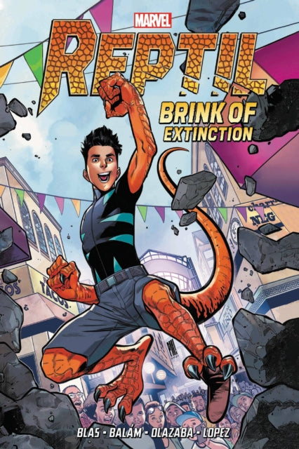 Binding: Paperback
Description: Reptil - the dinosaur - powered graduate of Avengers Academy - is on the brink of extinction! In the wake of his grandfather's worsening health Humberto Lopez has taken a step back from crimefighting to focus on his family.