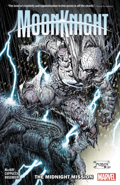 Binding: Paperback
Description: The mysterious Mr. Knight has opened his Midnight Mission his people petitioning him to shelter them from the weird and horrible. The Moon Knight stalks the rooftops and alleys marked with his crescent moon tag bringing violence to any who would harm his flock.
