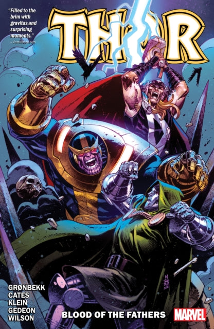 Binding: Paperback
Description: Donny Cates smash hit run on Thor continues! The gates to Valhalla are broken and the souls of all who inhabit it have vanished! Now on a quest for answers Thor must face Doctor Doom in a battle of wits morals and might! Doom's latest plot lies deep in Asgard's history.