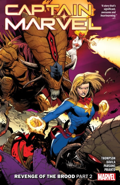 Binding: Paperback
Description: Kelly Thompson's acclaimed Captain marvel run continues! Overwhelmed and trapped in the Brood's backyard Captain Marvel and her team are forced to sacrifice one of their own.