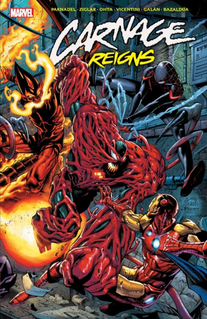 Binding: Paperback
Description: Cletus Kasady IS BACK and badder than ever. With his soul trapped within the Extrembiote Armor created by Tony Stark during KING IN Black Cletus has the means to level an untold amount of chaos and well carnage on New York City and the entire Marvel Universe.