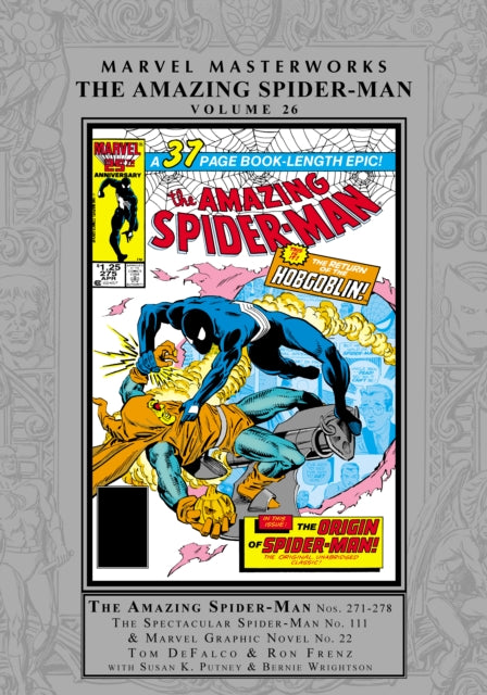 Binding: Hardcover
Description: The Hobgoblin unmasked but what does it mean for Spider - Man? Tom De Falco and Ron Frenz lay a trail of clues that leads to the Hobgoblin! The heir apparent to the Goblin mant e - and the title of #1 nemesis in Spider - Man's li e - has been a compelling mystery since his debut.