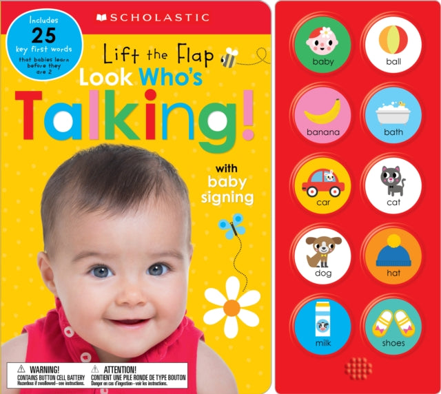 Binding: Children's Books
Description: Teach your child to connect pictures words and sounds with this fun - filled sound book from Scholastic Early Learners! Look Who's Talking! is a multi - button sound book with flaps to link pictures words and baby signing.