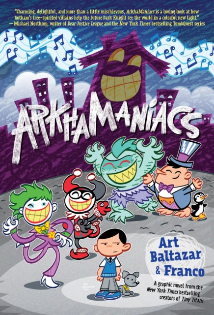 Binding: Paperback
Description: Arkha Maniacs is Art Baltazar and Franco providing their unique cartoony take on a certain apartment building (Arkham) in Gotham City and the people (mostly!) who live there.