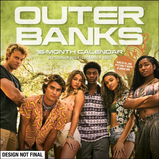 Binding: Calendars
Description: On their quest for lost treasure on an island of haves and have - nots John B Sarah JJ Pope Kiara and their friends and foes from the Outer Banks encounter hurricanes drug smugglers romance murder love triangles police chases and a great tan.