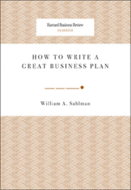 Binding: Paperback
Description: In How to Write a Great Business Plan Harvard Business School professor William A. Sahlman provides a framework that assess the four interdependent factors critical to every entrepreneur and new business venture.