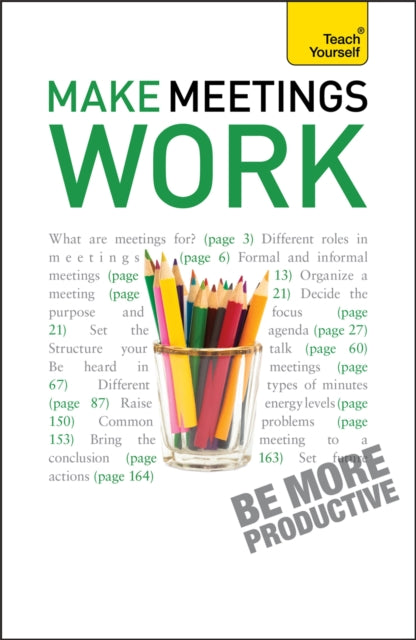 Binding: Paperback
Description: Meetings are an inevitable and often unwelcome aspect of the working day. They figure heavily in all walks of life and create a forum for providing information holding discussions and making decisions.