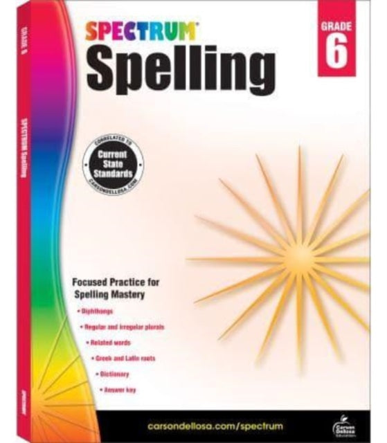 Binding: Paperback
Description: Select Guide Rating
Title: Spectrum Spelling Grade 6
Author(s): Spectrum
Publisher: Carson Dellosa
Barcode: 9781483811802
Publication Date: 8/15/2014