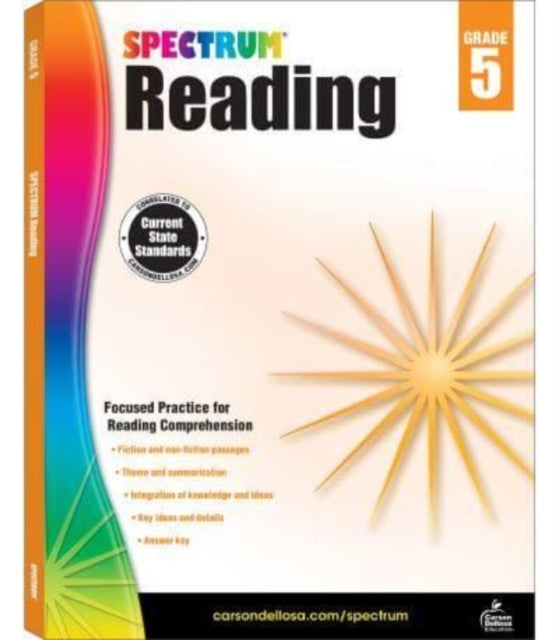 Binding: Paperback
Description: Select Guide Rating
Title: Spectrum Reading Workbook Grade 5
Author(s): Spectrum
Publisher: Carson Dellosa
Barcode: 9781483812182
Publication Date: 8/15/2014