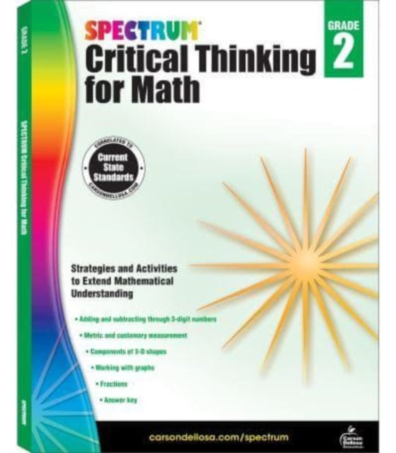 Binding: Paperback
Description: Select Guide Rating
Title: Spectrum Critical Thinking For Math Gr 2
Author(s): Spectrum
Publisher: Carson Dellosa
Barcode: 9781483835495
Publication Date: 4/13/2017