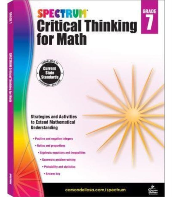 Binding: Paperback
Description: Select Guide Rating
Title: Spectrum Critical Thinking For Math Gr 7
Author(s): Spectrum
Publisher: Carson Dellosa
Barcode: 9781483835549
Publication Date: 4/13/2017
