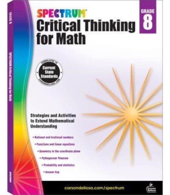Binding: Paperback
Description: Select Guide Rating
Title: Spectrum Critical Thinking For Math Gr 8
Author(s): Spectrum
Publisher: Carson Dellosa
Barcode: 9781483835563
Publication Date: 4/13/2017