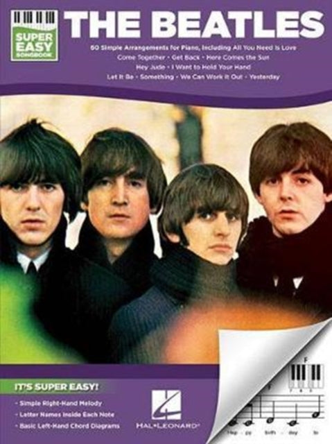 Binding: Books
Description: Select Guide Rating
Title: The Beatles - Super Easy Songbook 60 Simple Arrangements For Piano
Brand: Hal Leonard Corporation
Barcode: 9781495076237
Pages: 125 Pages
Publication Date: 1/31/2017
Category: Keyboard Instruments