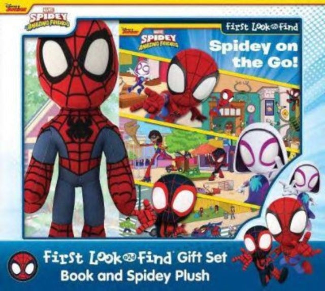 Kids Pi - Disney Junior Marvel Spidey & His Amazing Friends First Lf Book Box Plush Gift Set Op - Hardcover