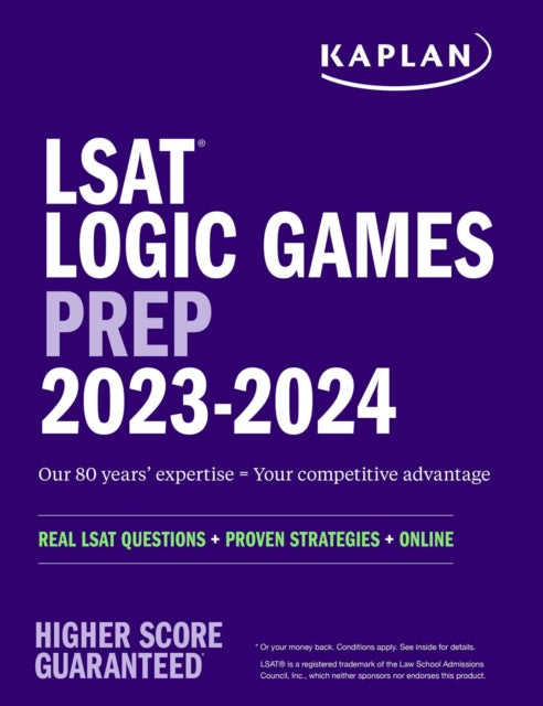 Binding: Paperback
Description: In LSAT Logic Games Prep 2023, Kaplan's unique instruction combines real LSAT Prep Test questions with exercises and drills to help you understand every type of Logic Game through the eyes of the testmaker.