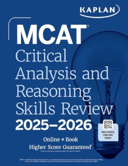 Binding: Paperback
Description: Kaplan's MCAT Critical Analysis and Reasoning Skills Review 2025 - 2026 offers an expert study plan detailed subject review and hundreds of online and in - book practice questions all authored by the experts behind Kaplan's score - raising MCAT prep course.