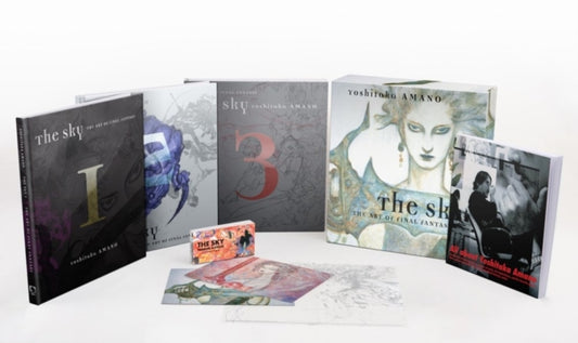 Binding: Hardcover
Description: This lavish boxed set holds three separate hardcover books (The Sky 1, 2, and 3) containing Yoshitaka Amano's visionary illustrations of the heroes monsters and worldscapes of the first ten games in the groundbreaking Final Fantasy series.