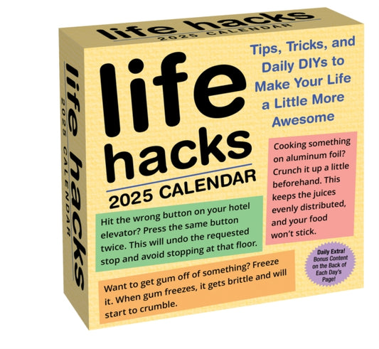 Binding: Calendars
Description: Problem - solving life hacks to the rescue! Covering all aspects of daily life including finances technology relationships wellness even cooking Keith Bradford's Life Hacks 2025 Day - to - Day Calendar will hack your life for you one day at a time.