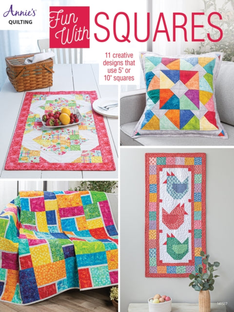 Binding: Paperback
Description: Squares are one of the basic shapes used in quilting and can lead to a lot of fun designs. This book features projects ranging from a pillow to table runners to wall and throw quilts in skill levels from beginner to confident beginner. Grab your 5" or 10" squares and start sewing.