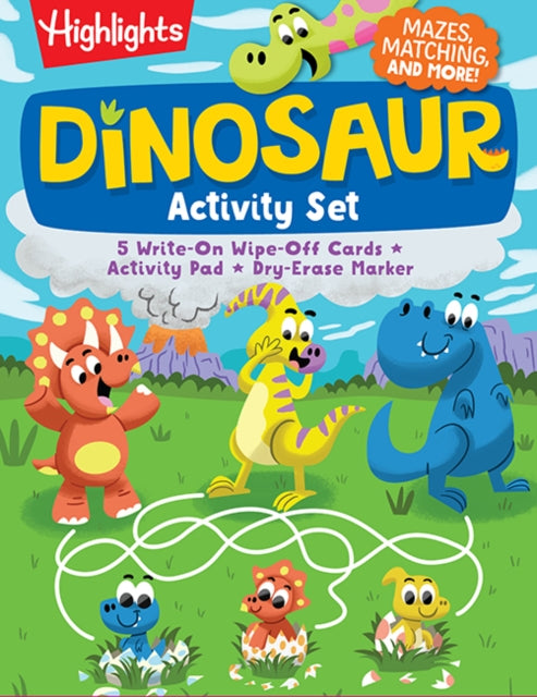 Binding: Collectible And Gift Editions
Description: Bursting with dinosaur fun! With 5 write - on wipe - off cards and a 96 - page activity pad this set is packed with colourful illustrations of dinosaurs alongside a variety of ways to create puzzle and play.