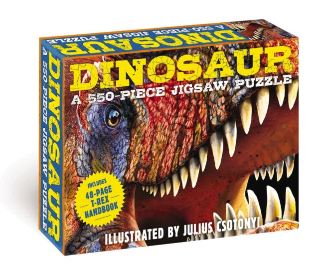 Binding: Toys & Hobbies
Description: Dinosaurs come to life with this family - friendly 500 - piece dinosaur jigsaw puzzle featuring the bestselling paperback edition of the T. Rex Handbook! This puzzle features stunning prehistoric art of the great T.