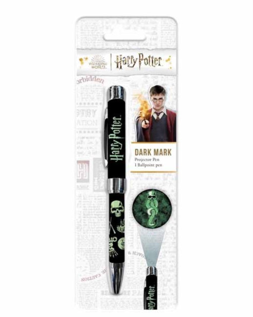 Binding: Specialty Items
Description: Bring a touch of magic and fun to your writing with this official licensed Harry Potter Dark Mark Projector Pen. Push the switch and watch the symbol of Lord Voldemort and his Death Eaters appear.