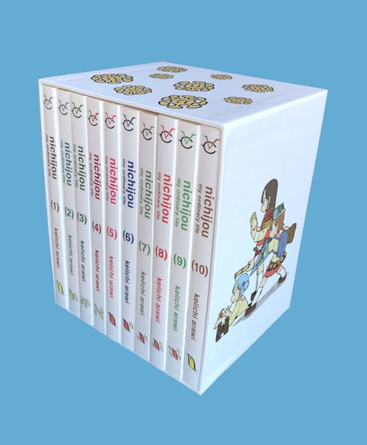 Binding: Paperback
Title: Nichijou 15th Anniversary Box Set
Author(s): Arawi Keiichi
Publisher: Vertical Inc.
Barcode: 9781647290597
Pages: 1 Pages, 1 Illustrations, Unspecified
Publication Date: 11/23/2021
Category: Graphic Novels: Manga