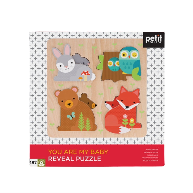 Binding: Toys & Hobbies
Description: Bunnies owls bears and foxes create this Reveal Puzzle from Petit Collage. Animal toys are always a favorite with little ones especially with their friendly faces and bright colours. These wooden animal puzzle pieces double as sweet character figures for free play.