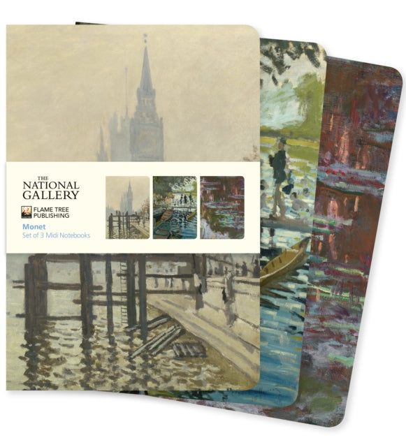 Binding: Notebooks, Journals, And Diaries
Description: Shrink - wrapped set of 3 midi notebooks each with a different painting by Monet. Stitched spine with ruled and blank pages. High - quality production makes a stunning gift. Ideal for personal use too.