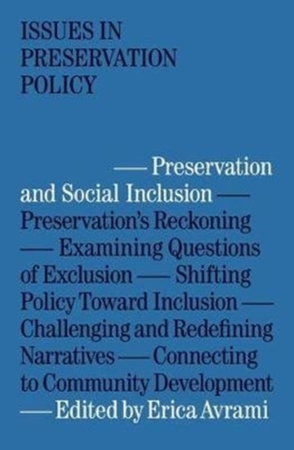Binding: Paperback
Description: The field of historic preservation is becoming more socially and culturally inclusive through more diversity in the profession and enhanced community engagement.